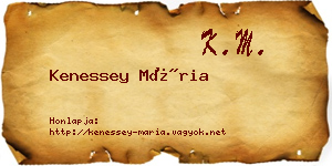 Kenessey Mária névjegykártya